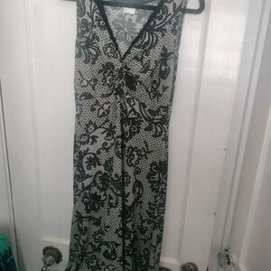 Sexy London Times Black Floral Lace Patterned Midi Dress Size 8